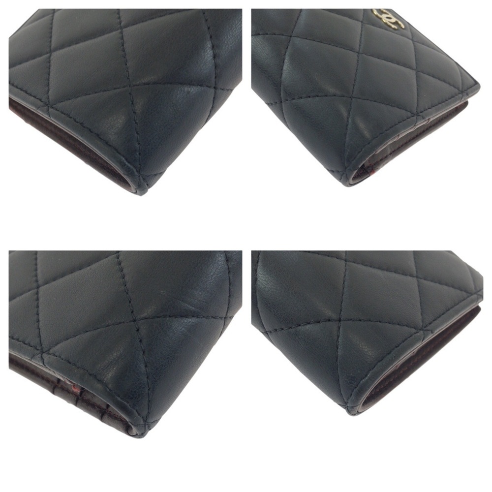 CHANEL Authentic Black Lambskin Leather Logo Wallet - Picture 4 of 10
